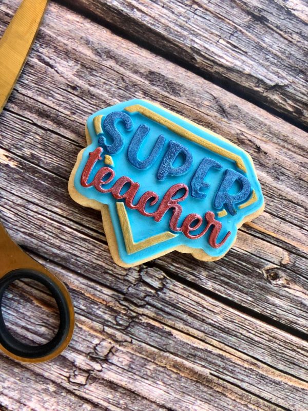 Super Teacher Cookie Cutter and Fondant Stamp Embosser, Thank You Teacher