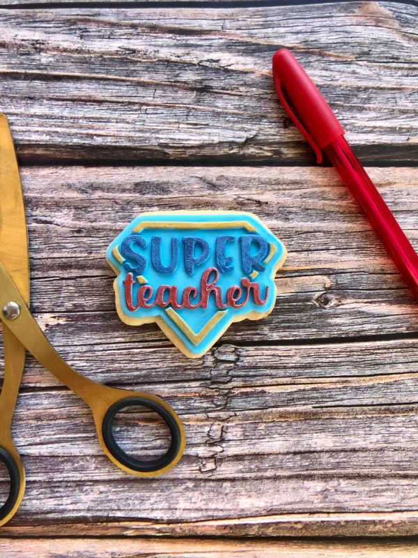 Super Teacher Cookie Cutter and Fondant Stamp Embosser, Thank You Teacher
