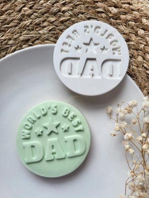 World's Best Dad Fondant Stamp Embosser, Father's Day, Daddy, Dad Birthday