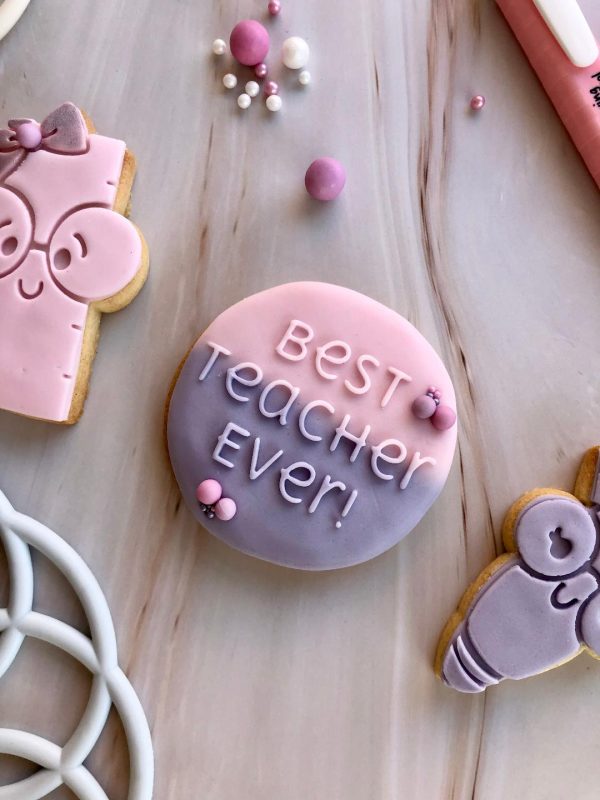 Best Teacher Ever Fondant Stamp Embosser, Thank You Teacher, Teacher Gift