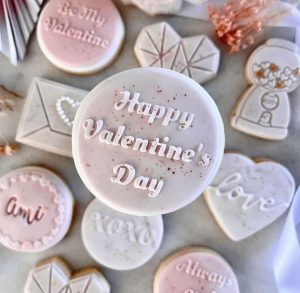 Happy Valentine's Day Fondant Stamp Embosser, Valentines Cookie Stamp