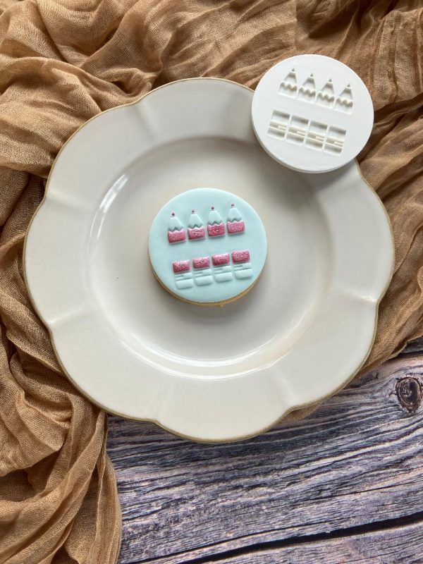 pencils 2 Pencils Fondant Stamp Embosser, Pencil, Personalised Embosser, Thank You Teacher, Stationery