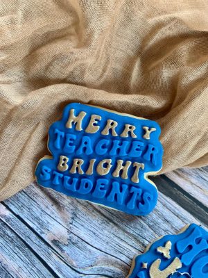 Merry Teacher Bright Students Cookie Cutter and Fondant Stamp Embosser