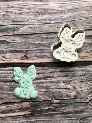 Cute Reindeer Cookie Cutter and Fondant Stamp Embosser, Baby Deer, Christmas