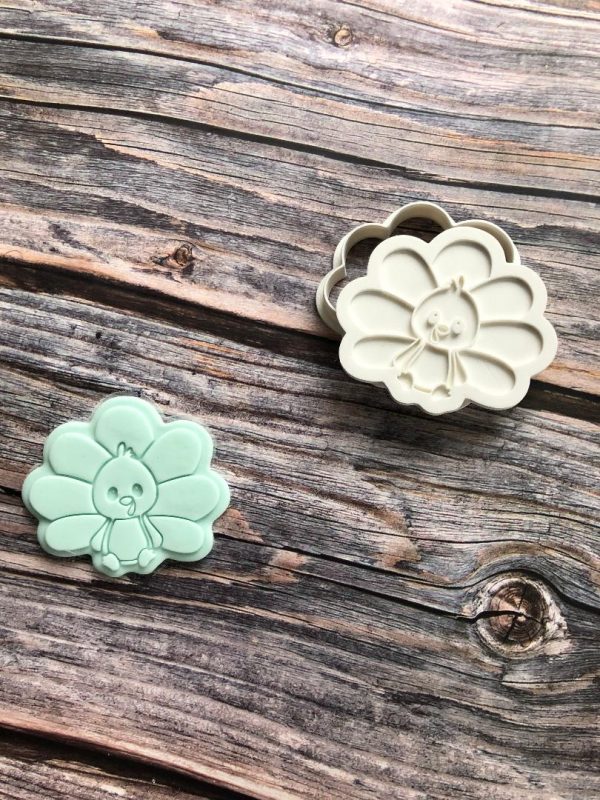 Turkey Cookie Cutter and Fondant Stamp Embosser, Thanksgiving, Christmas