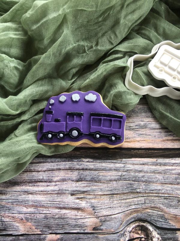 Train Cookie Cutter and Fondant Stamp Embosser, Choo Choo I'm Two