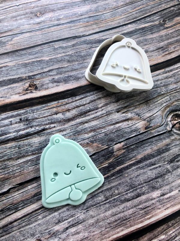bell 2 Cute Bell Cookie Cutter and Fondant Stamp Embosser, Christmas, Jingle Bells