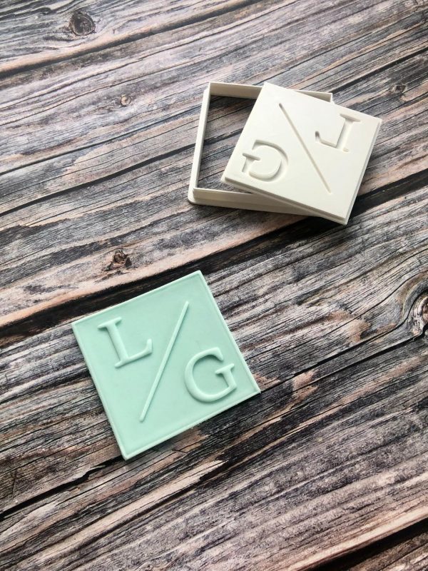 bespoke 2 Personalised Cookie Cutter and Fondant Stamp Embosser, Wedding, Engagement, Wedding Favours