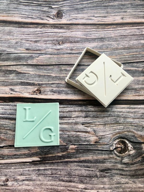 bespoke initials Personalised Cookie Cutter and Fondant Stamp Embosser, Wedding, Engagement, Wedding Favours