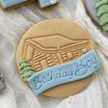 Log Cabin Cookie Stamp, Skiing, Winter, Cute Cabin, Wooden Hut