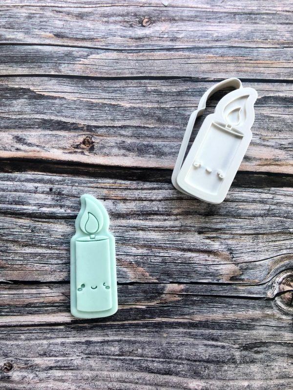 Cute candle Cookie Cutter and Fondant Embosser Cute candle Cookie Cutter and Fondant Embosser