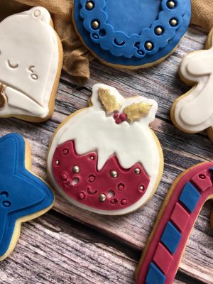 Cute Christmas Pudding Cookie Cutter and Fondant Stamp Embosser, Christmas Cookie Cutter, Christmas