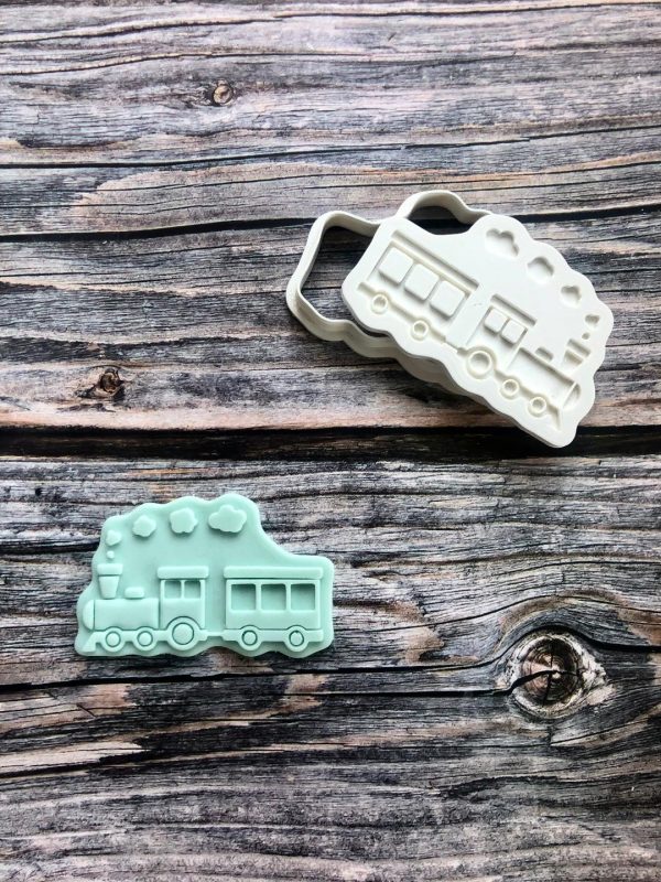 Train Cookie Cutter and Fondant Stamp Embosser, Choo Choo I'm Two