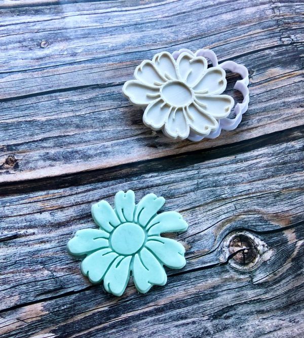 daisy 2 Daisy Cookie Cutter and Fondant Stamp, Flower Cookie Cutter, Flower Cookie Stamp, Get Well Soon, Mother's Day, Mothers Day