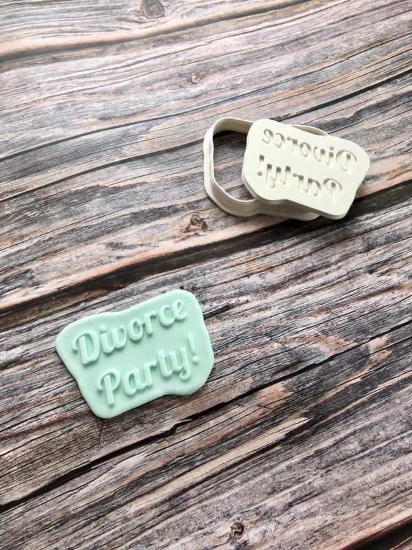 Divorce Party Cookie Cutter and Fondant Stamp Embosser
