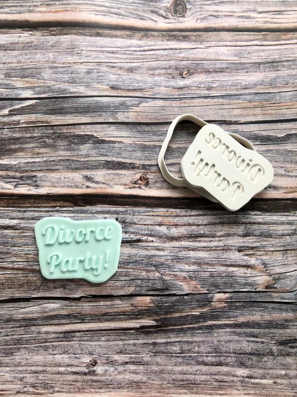 Divorce Party Cookie Cutter and Fondant Stamp Embosser