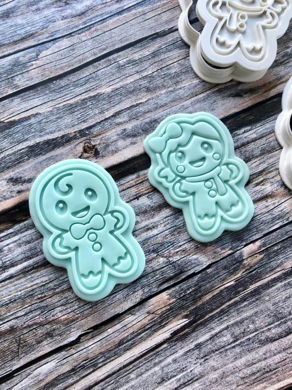 gingerbread 3 Gingerbread Girl Cookie Cutter and Fondant Stamp Embosser, Ginger Bread, Christmas