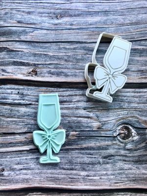 Champagne Glass Cookie Cutter and Fondant Stamp Embosser