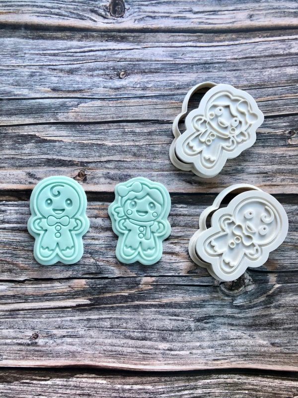 gongerbread 2 Gingerbread Girl Cookie Cutter and Fondant Stamp Embosser, Ginger Bread, Christmas