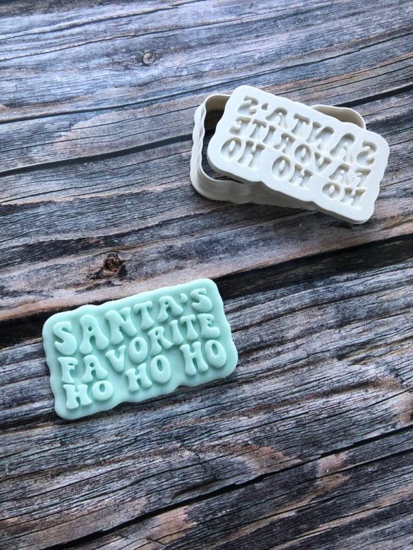 Santas Favorite Ho Ho Ho Cookie Cutter and Fondant Stamp Embosser, Rude, Christmas