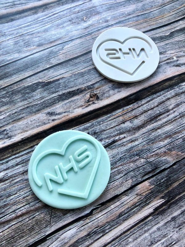 NHS Heart Fondant Stamp Embosser, Thank You NHS, Doctor, Nurse, Get Well Soon