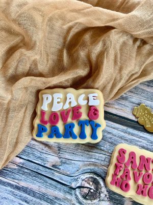 Peace Love and Party Cookie Cutter and Fondant Stamp Embosser