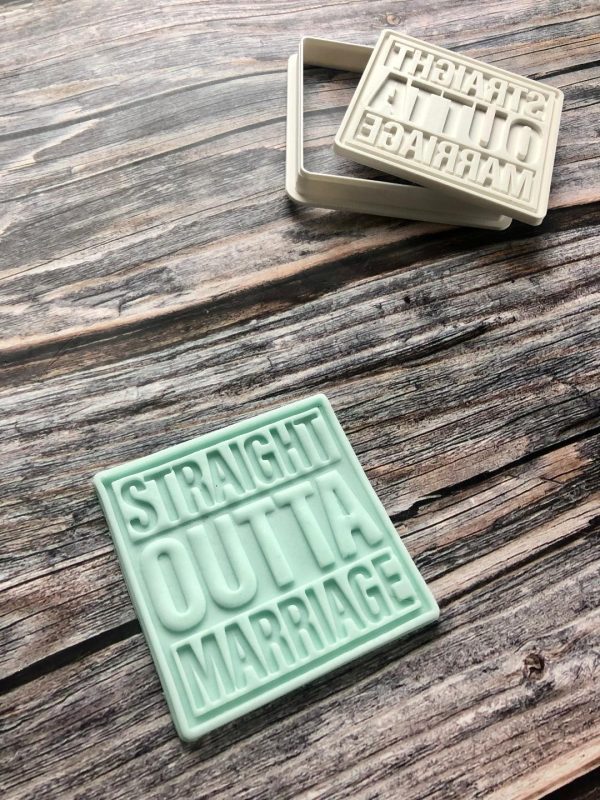 Straight Outta Marriage Cookie Cutter and Fondant Stamp Embosser