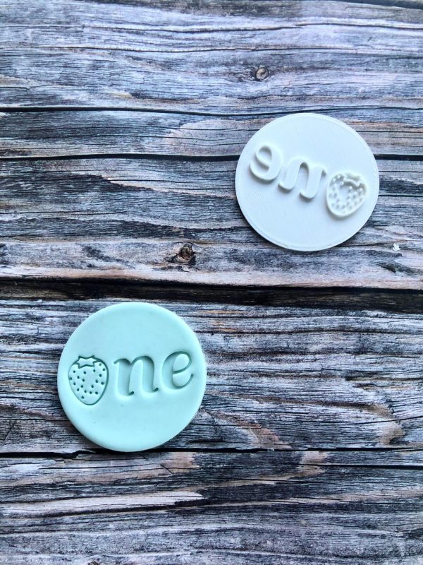 strawberry 1 Berry First Birthday Cookie Stamp, Strawberry Theme, Berry Theme, One