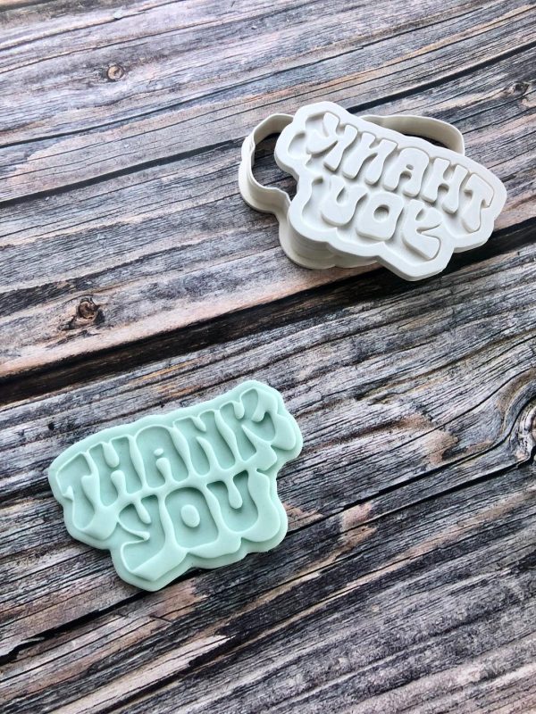 Thank You Cookie Cutter and Fondant Stamp Embosser, Teacher Appreciation