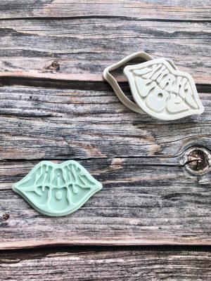 Thank You Lips Cookie Cutter and Fondant Stamp Embosser, Lips, Retro, Kiss