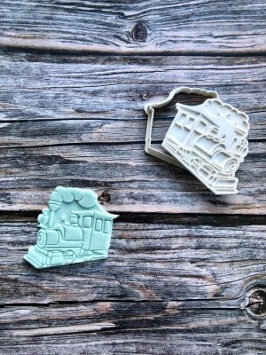 Train Cookie Cutter and Fondant Stamp Embosser, Steam Train, Retro Train