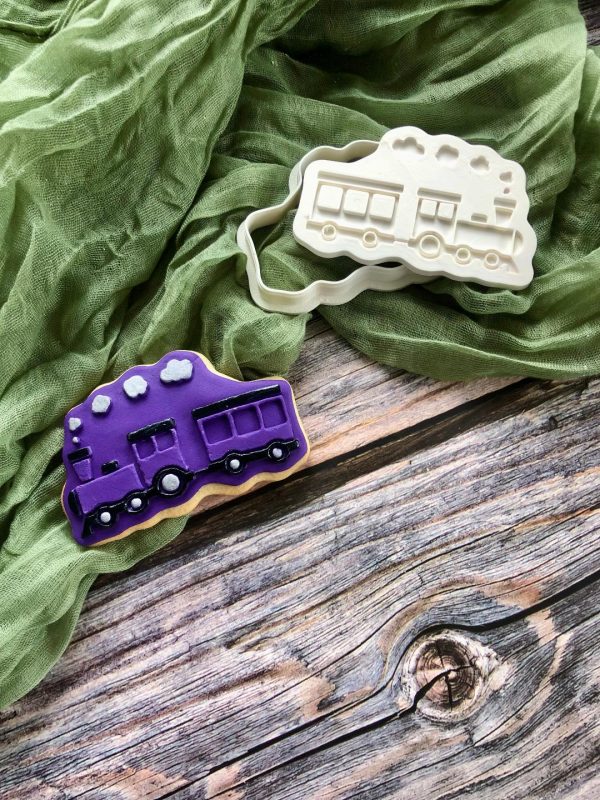 Train Cookie Cutter and Fondant Stamp Embosser, Choo Choo I'm Two