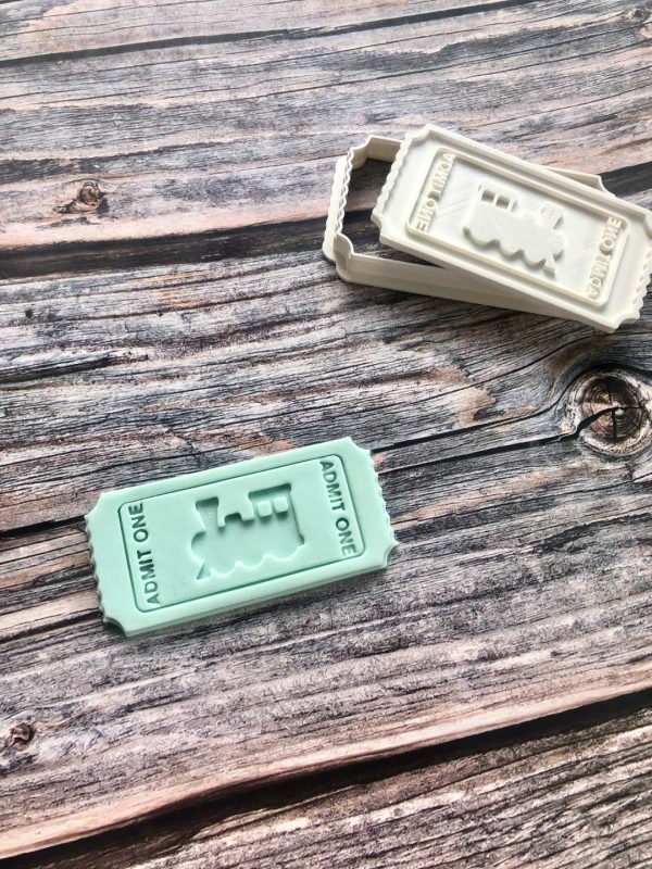 train ticket 2 Train Ticket Cookie Cutter and Fondant Stamp, Choo Choo I'm Two