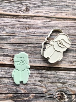 Santa Cookie Cutter and Fondant Stamp, Sleepy Santa, Father Christmas