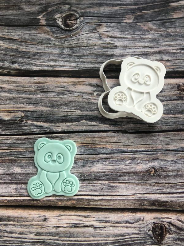 Panda Cookie Cutter and Fondant Stamp Embosser, Panda Theme, Cute Bear