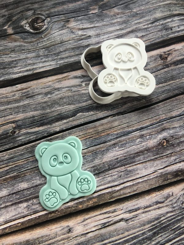 Panda Cookie Cutter and Fondant Stamp Embosser, Panda Theme, Cute Bear