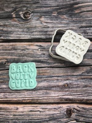 Back Off Cupid Cookie Cutter and Fondant Stamp Embosser, Galentines, Palentines, Love