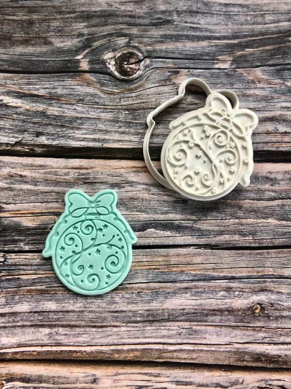 bauble Bauble Cookie Cutter and Fondant Stamp, Christmas, Decoration