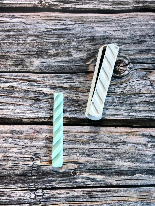 cane 1 Candy Cane Pattern Cookie Cutter and Fondant Stamp Embosser, Stripe Embosser