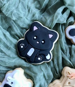 Cat Cookie Cutter and Fondant Stamp Embosser, Farm Animal, Pet, Kitten, Halloween