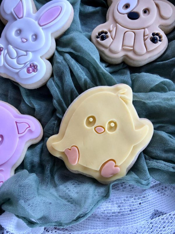 Chick Cookie Cutter and Fondant Stamp Embosser, Farm Animal, Cute Chick, Groovy Chick, Easter
