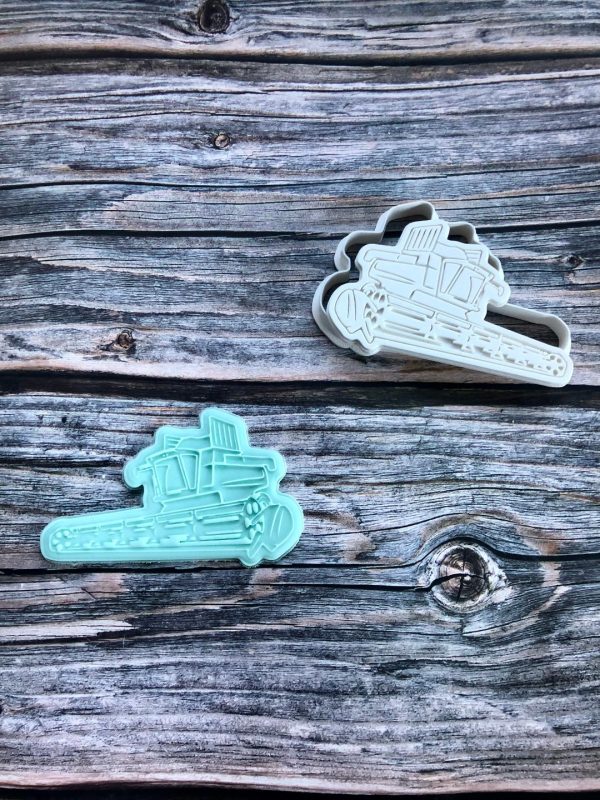 combine harvester Combine Harvester Cookie Cutter and Fondant Stamp Embosser, Farm Theme, Tractor