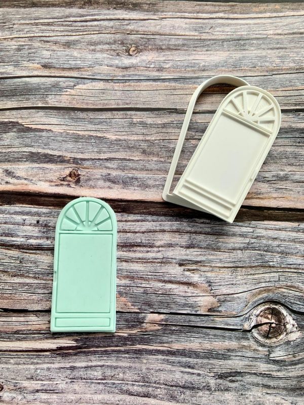 curve door 1 Oval Door Cookie Cutter and Fondant Stamp, New Home, Arch, Christmas Door, Easter Door