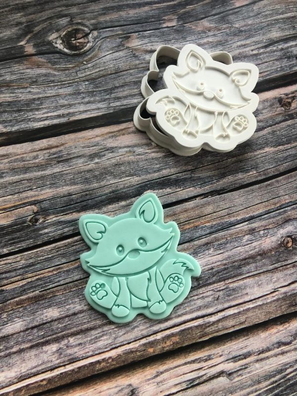 fox Wolf Cookie Cutter and Fondant Stamp Embosser, Woodland Theme, Big Bad Wolf