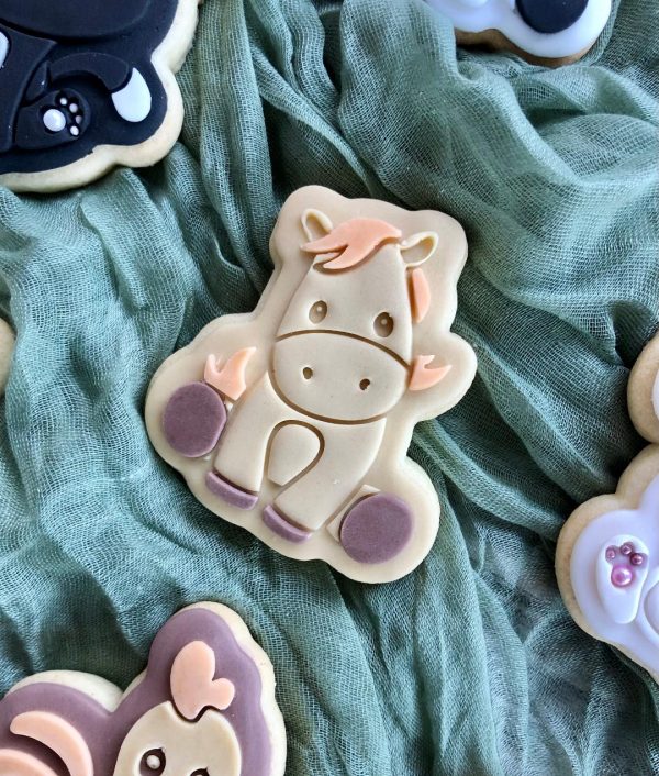 horse Horse Cookie Cutter and Fondant Stamp Embosser, Farm Animal, Cute Pony, Equestrian Theme