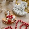 horse 2 Rocking Horse Cookie Cutter and Fondant Stamp, Christmas, New Baby