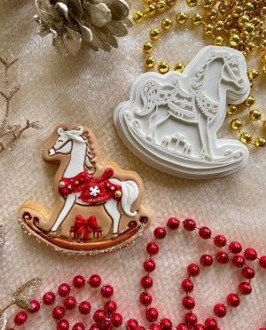 Rocking Horse Cookie Cutter and Fondant Stamp, Christmas, New Baby