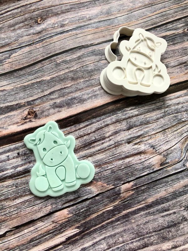 horse 2 Horse Cookie Cutter and Fondant Stamp Embosser, Farm Animal, Cute Pony, Equestrian Theme