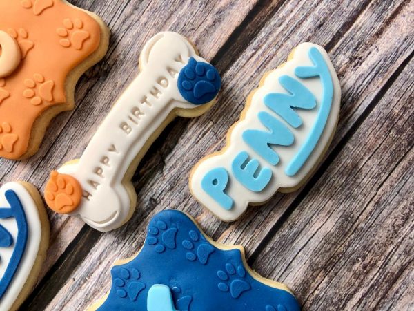 name emboss Personalised Bluey Theme Cookie Cutter and Fondant Stamp Embosser, Name Embosser
