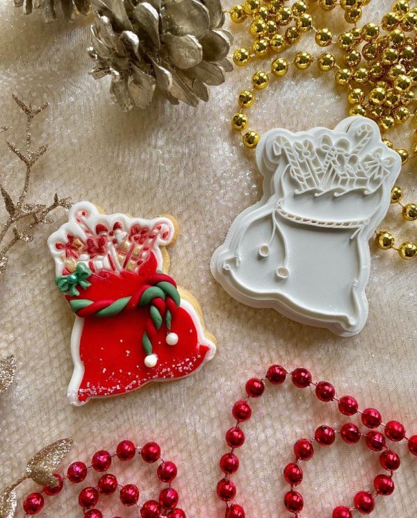 sack 2 Christmas Sack Cookie Cutter and Fondant Stamp, Christmas, Santa's Sack, Toy Sack